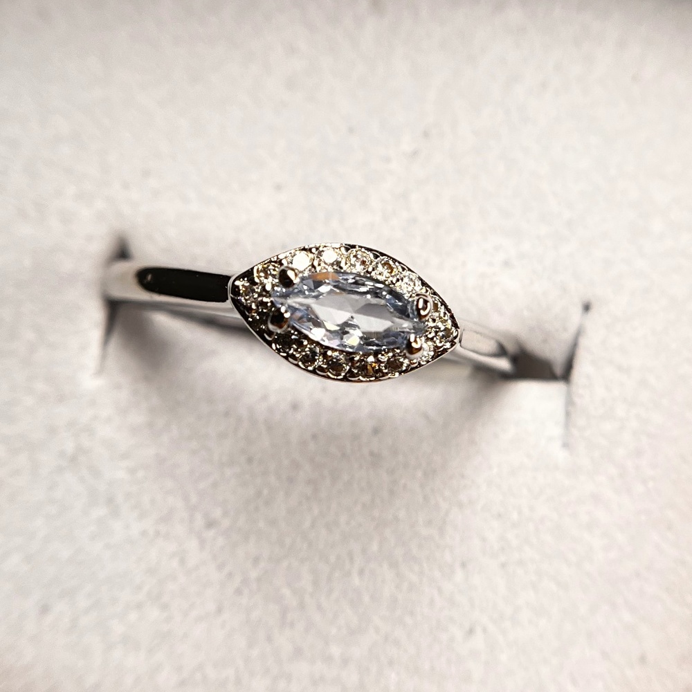 Bomb Party "Girl Boss Unicorn" Lab Created Aquamarine Spinel + Rhodium Plating